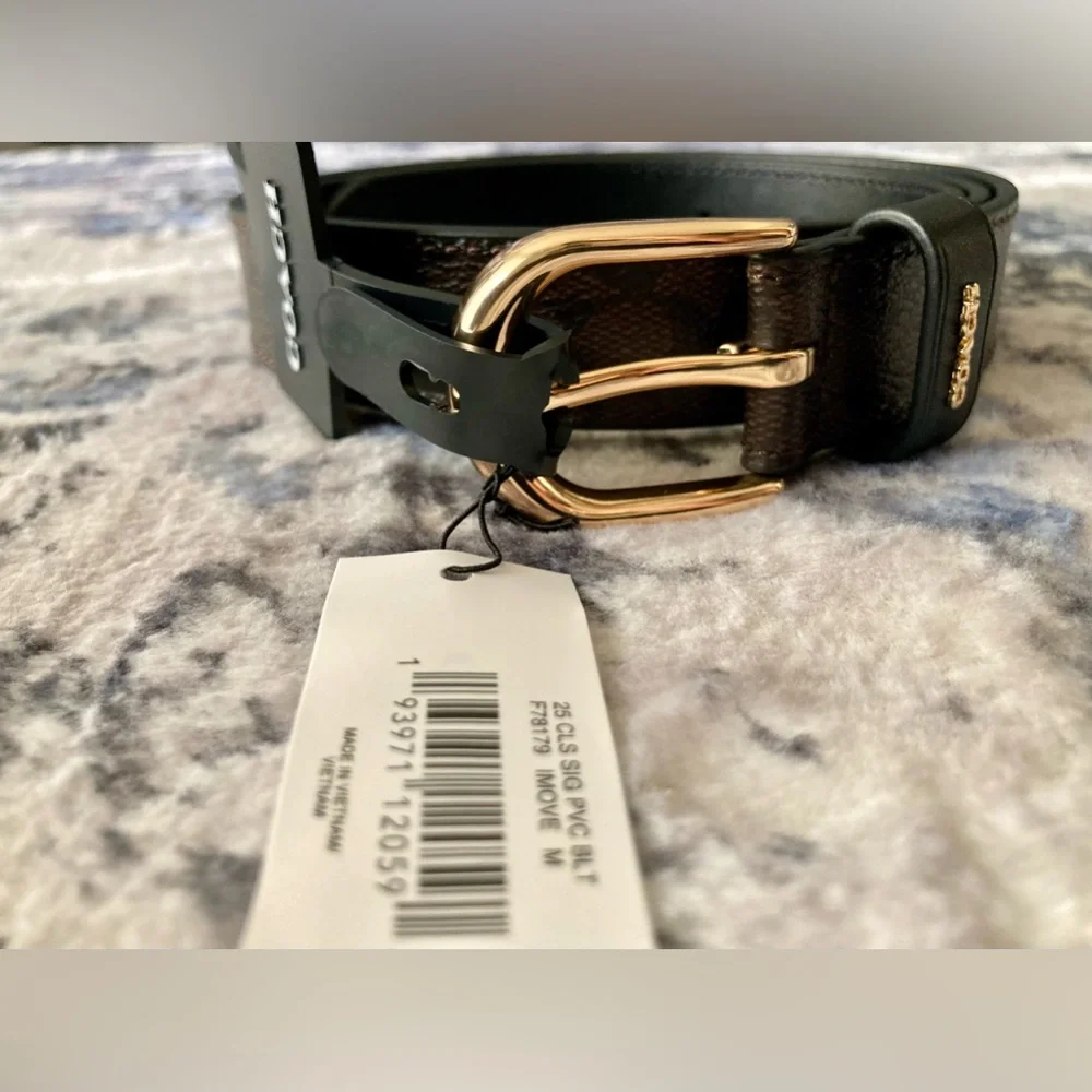 BUNDLE DEAl‼️ Coach Classic Belt Signature Canvas/Coach Pouch Signature Canvas - Picture 9 of 15